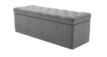 Valentin Storage Bench in Thatch Smart Velvet - sofa.com
