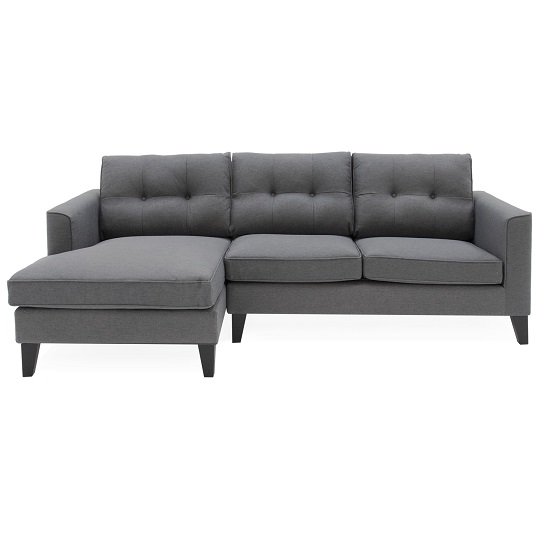 Rawls Corner Fabric Left Hand Side Sofa In Charcoal Finish