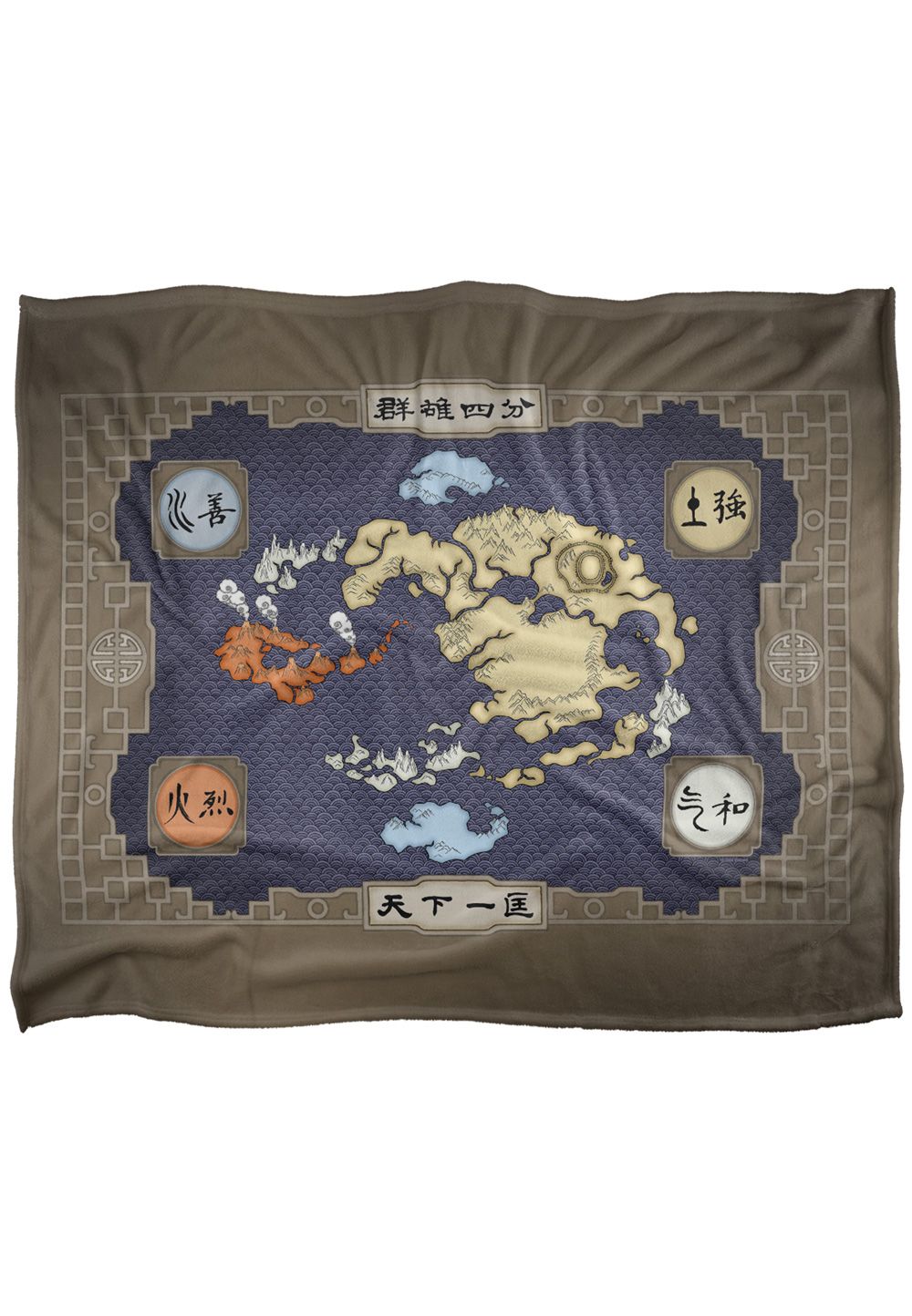 Avatar: The Last Airbender Avatar The Last Airbender Map Silky Touch Super Soft Throw Blanket 152 X 127 cm in White