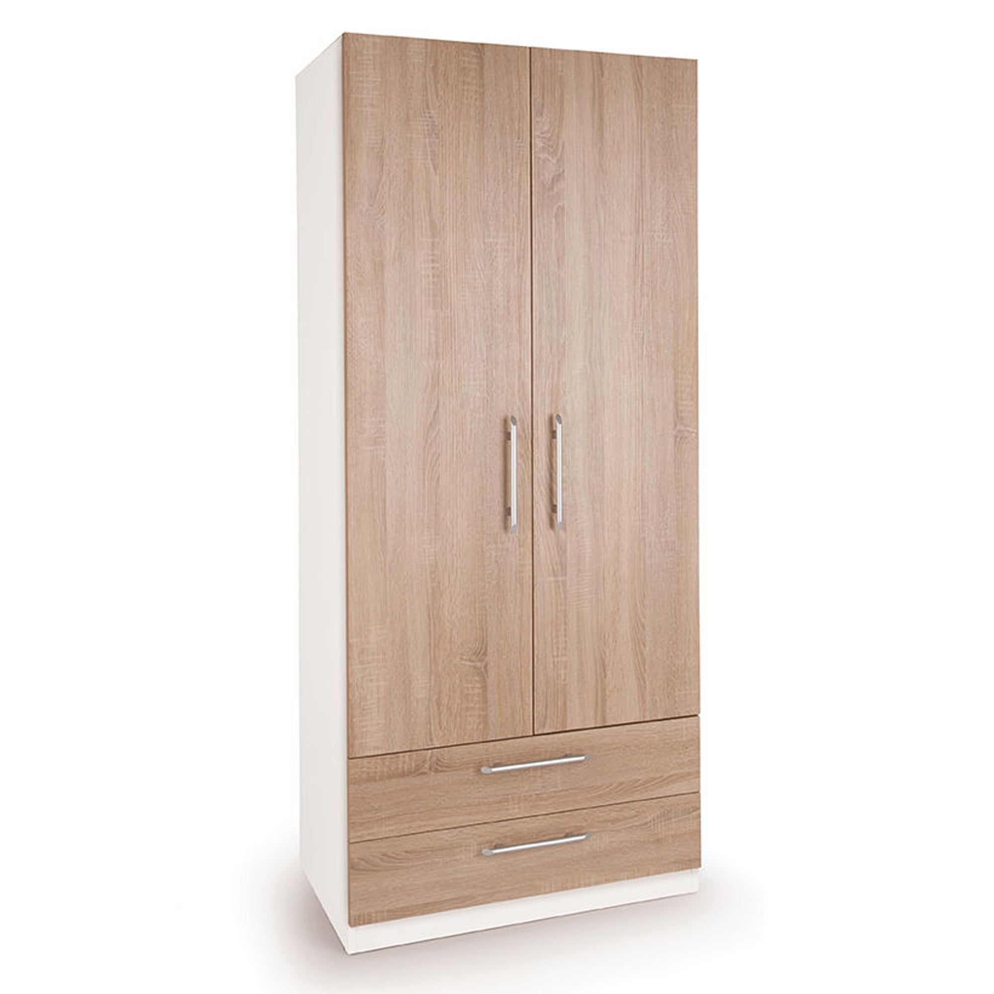 Euston Double 2 Drawer Wardrobe, White