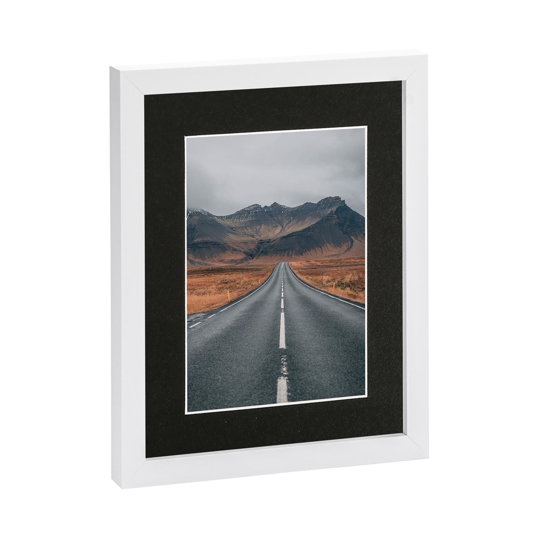 Nicola Spring Photo Frame with 5" x 7" Mount - 8" x 10" - Grey Mount in White