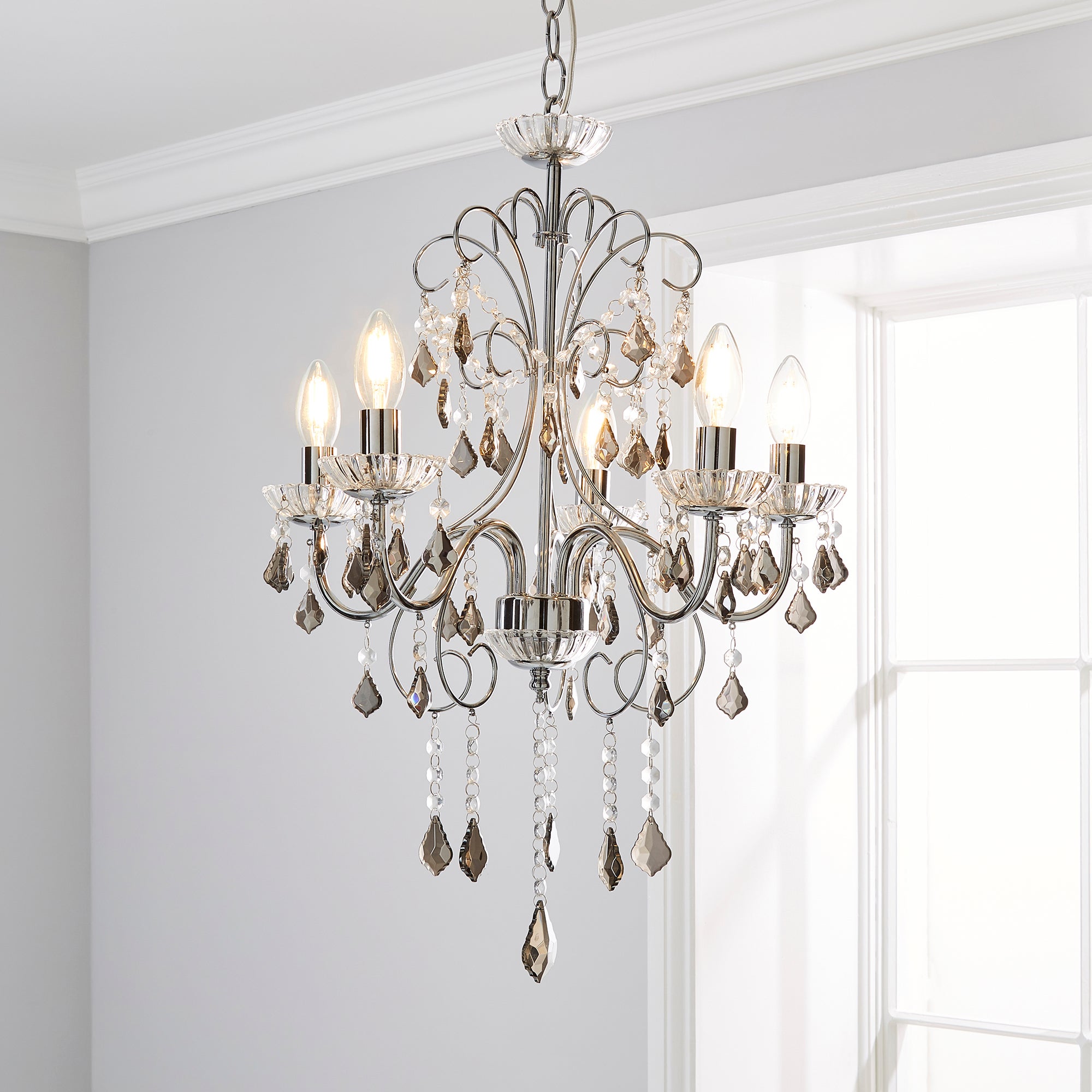 Sophy 5 Light Chandelier Chrome