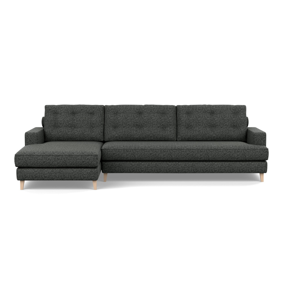 Heal's Mistral Left Hand Facing Corner Sofa Brecon Charcoal Natural Feet