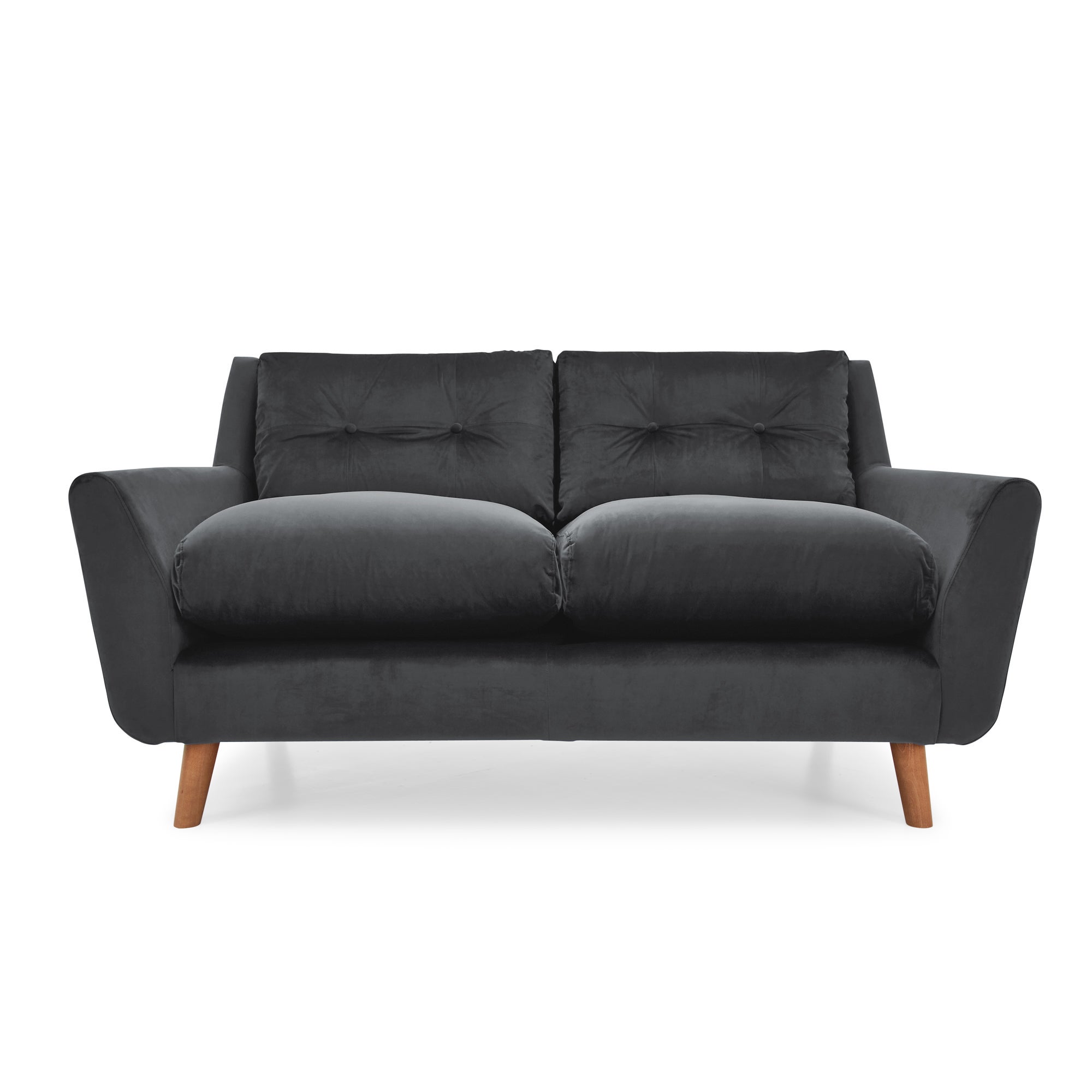Halston Fabric 2 Seater Sofa Black