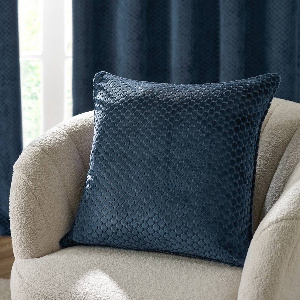 Paoletti Neptune Velvet Cushion in Navy