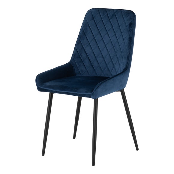 Return - Avery Set of 2 Dining Chairs, Navy Velvet