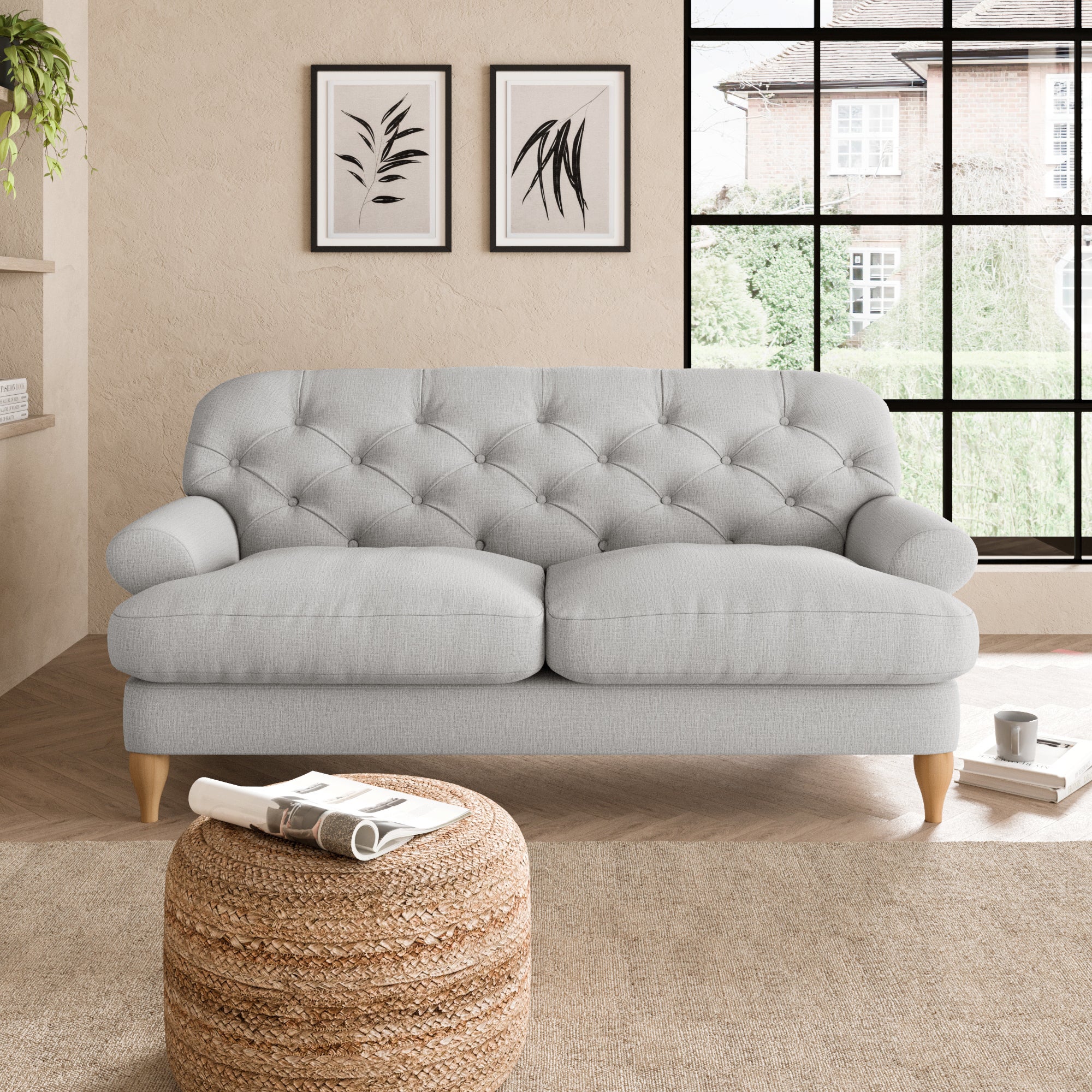 Canterbury Textured Weave 2 Seater Sofa Textured Weave Silver