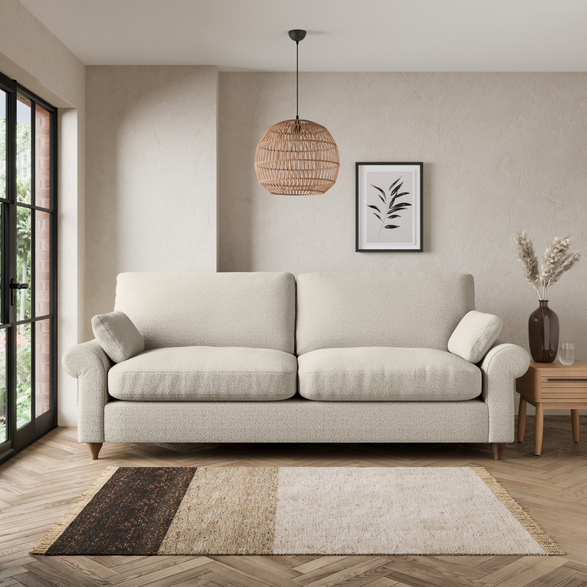 Salisbury Cosy Marl 4 Seater Sofa Light Grey