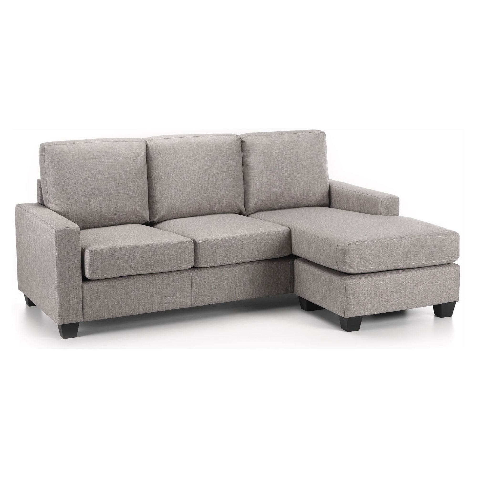 Carla Reversible Fabric Corner Chaise Sofa Grey