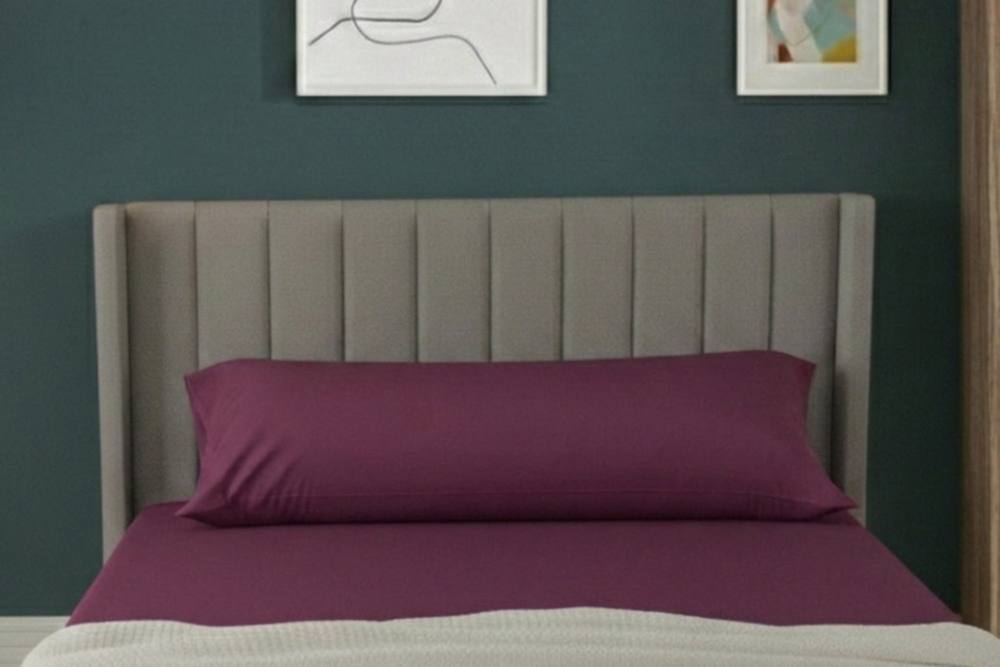 Snug City Bolster Support Pillow Pillowcase Plain Dyed Pillow Linen Easy Care in Plum