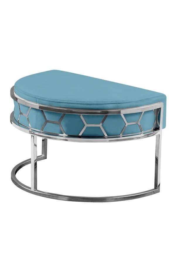 Alveare Footstool Silver - Teal