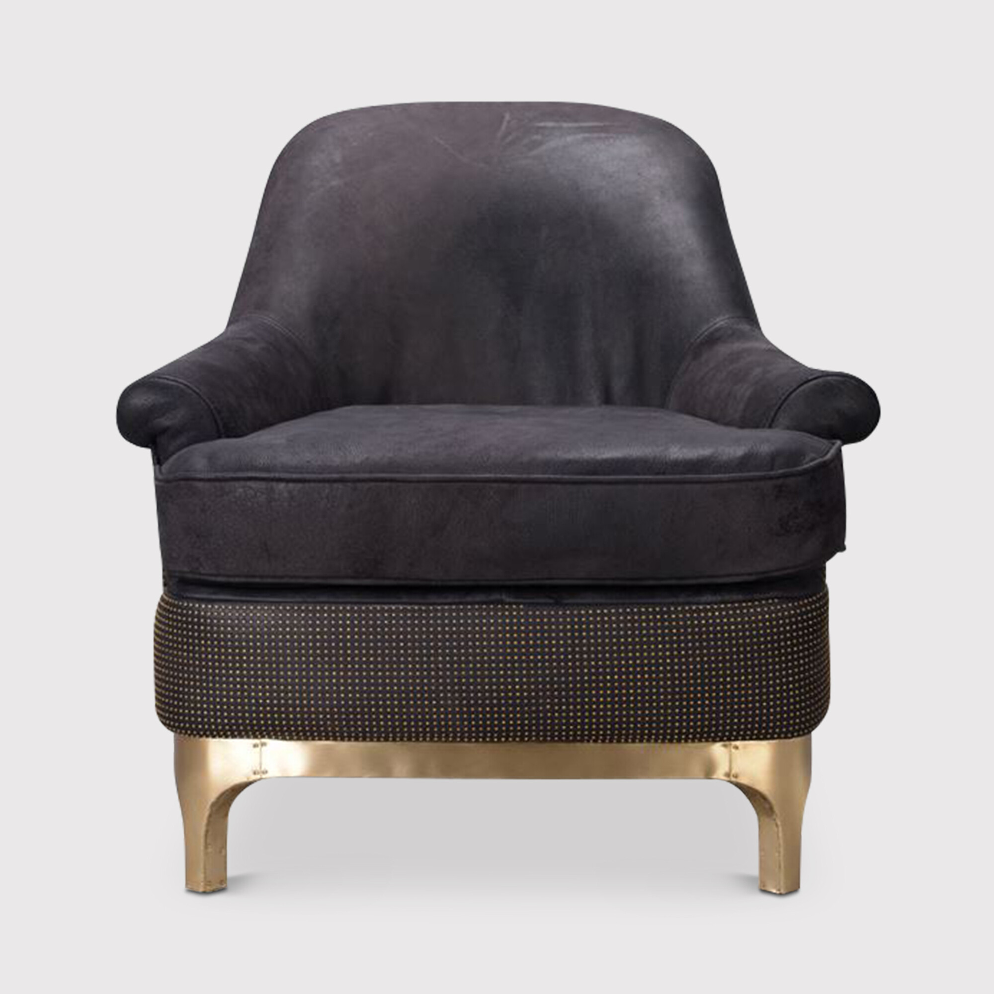 Timothy Oulton Bastille Armchair, Black Leather | Barker & Stonehouse