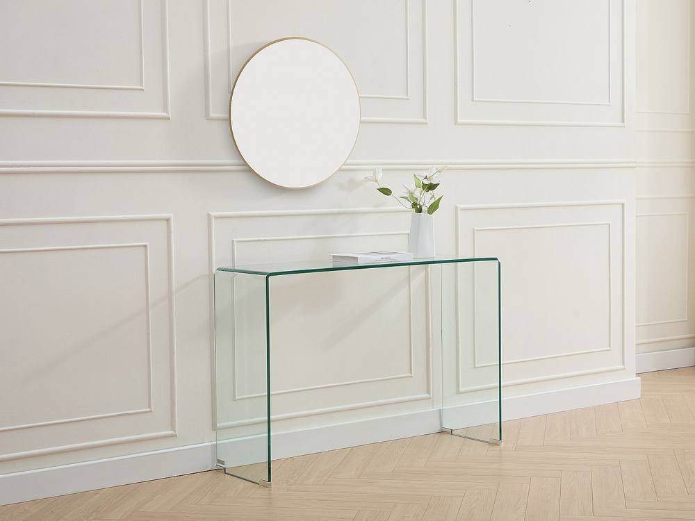 Vente-unique Curved Tempered Glass Console Table - Clear - ALONZO