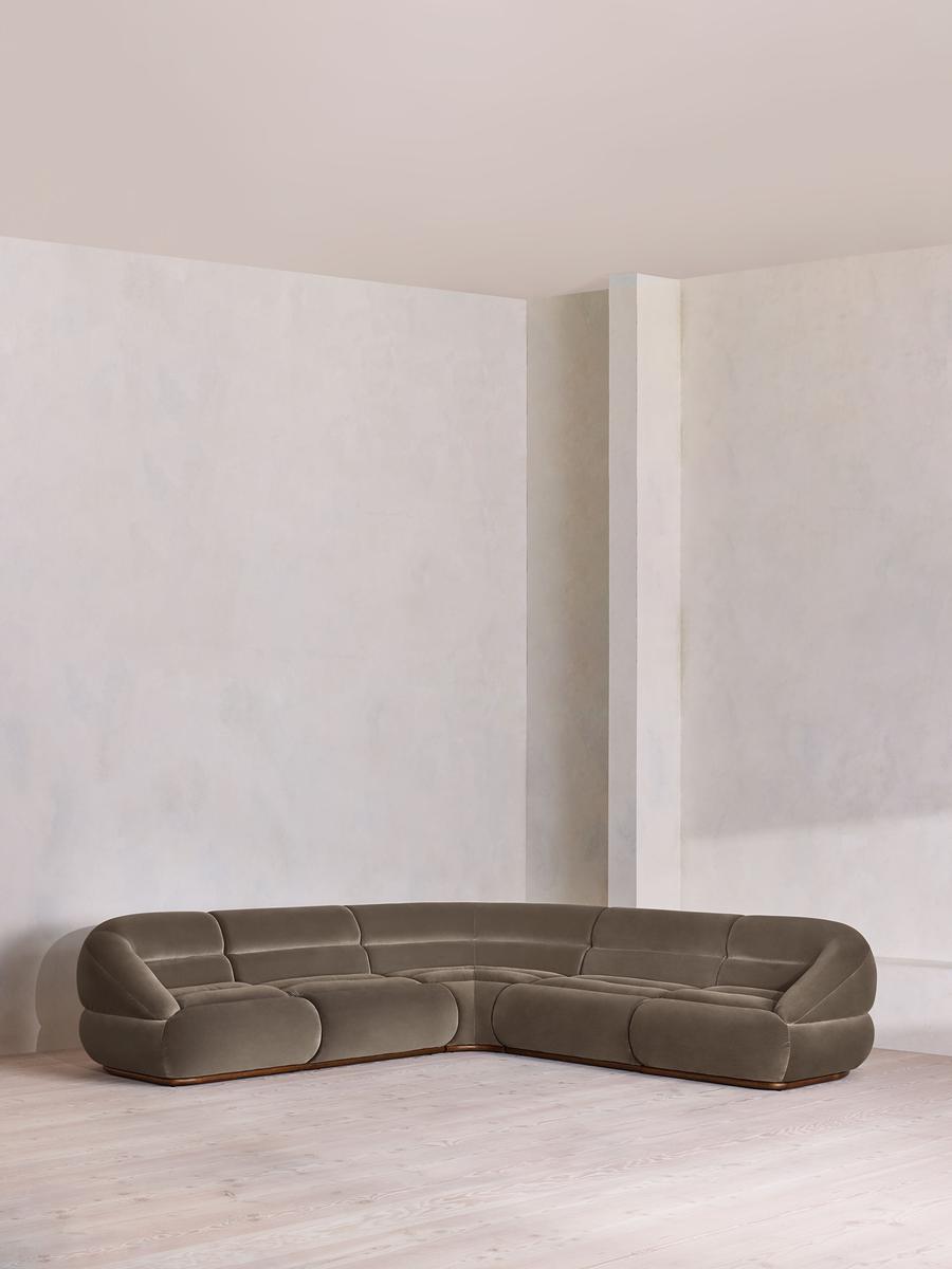 Edison Modular Sofa, Corner Sofa, Velvet, Taupe