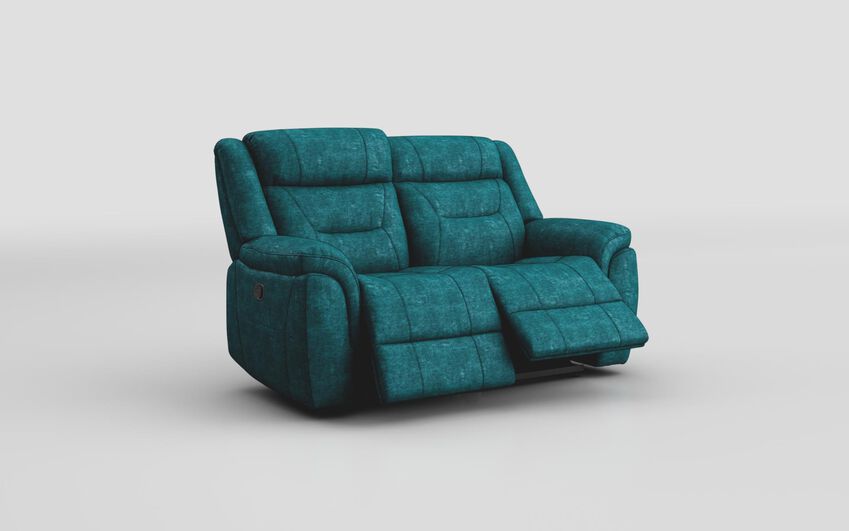 Blue Fabric Ainsdale 2 Seater Manual Recliner Sofa