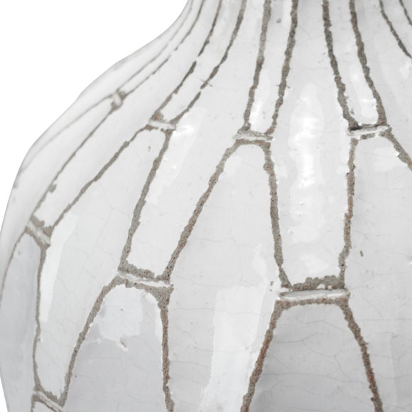 Gaudi Geometric White Stoneware Vase 2
