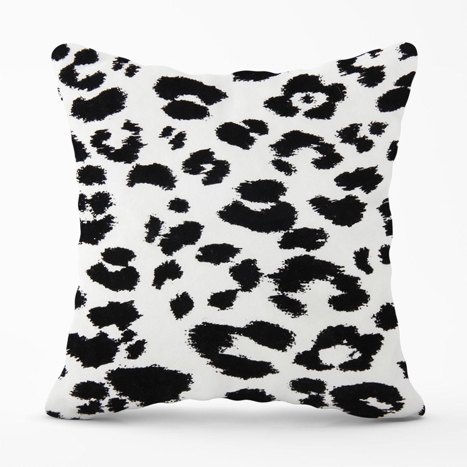 Warren Reed - Designer Black Leopard Print Outdoor Cushion