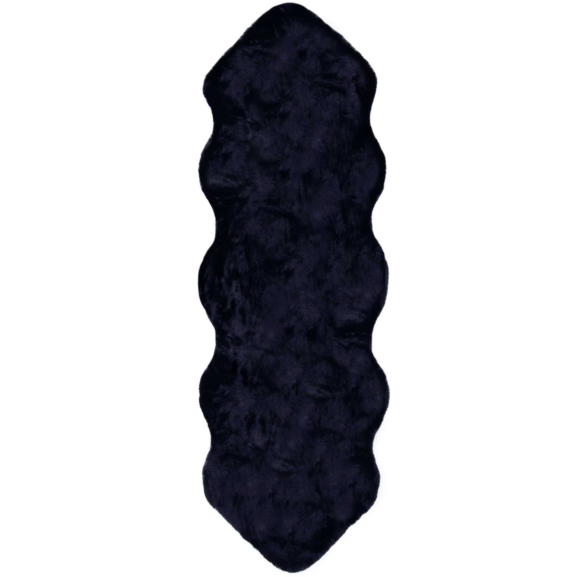 Supersoft Double Pelt Faux Fur Rug Black