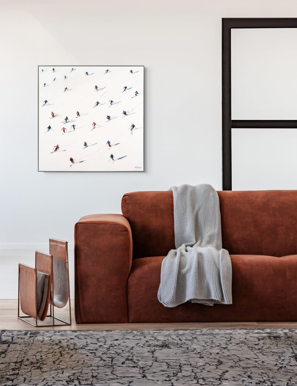 Gallery Direct Downhill Travel Square Framed Art White