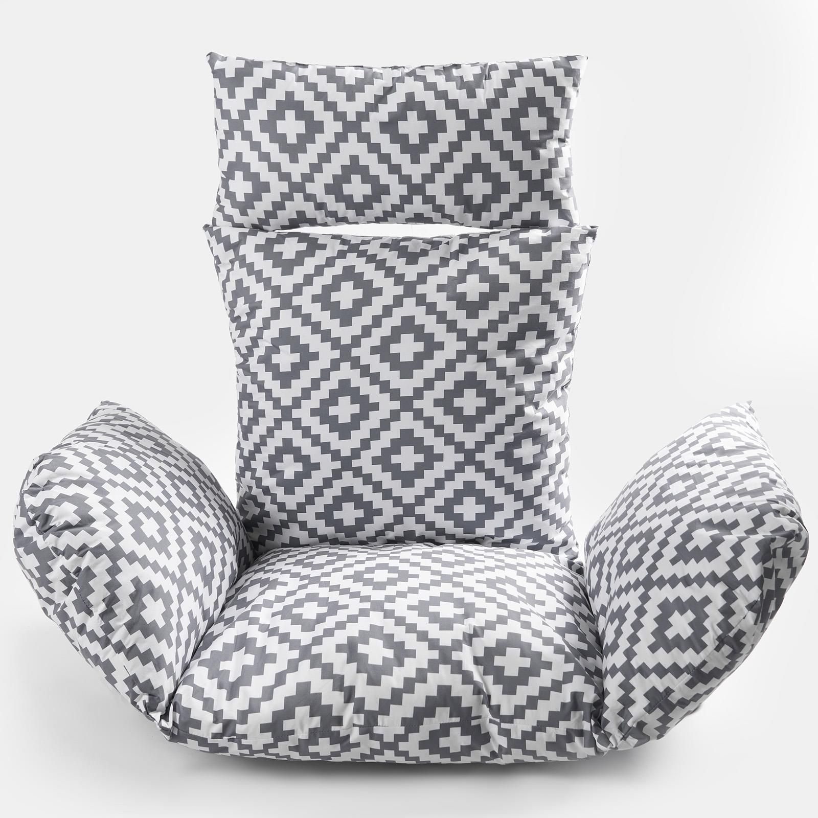 OHS Egg Chair Cushion Large Headrest Pillow Outdoor Garden Water Resistant in Light Grey