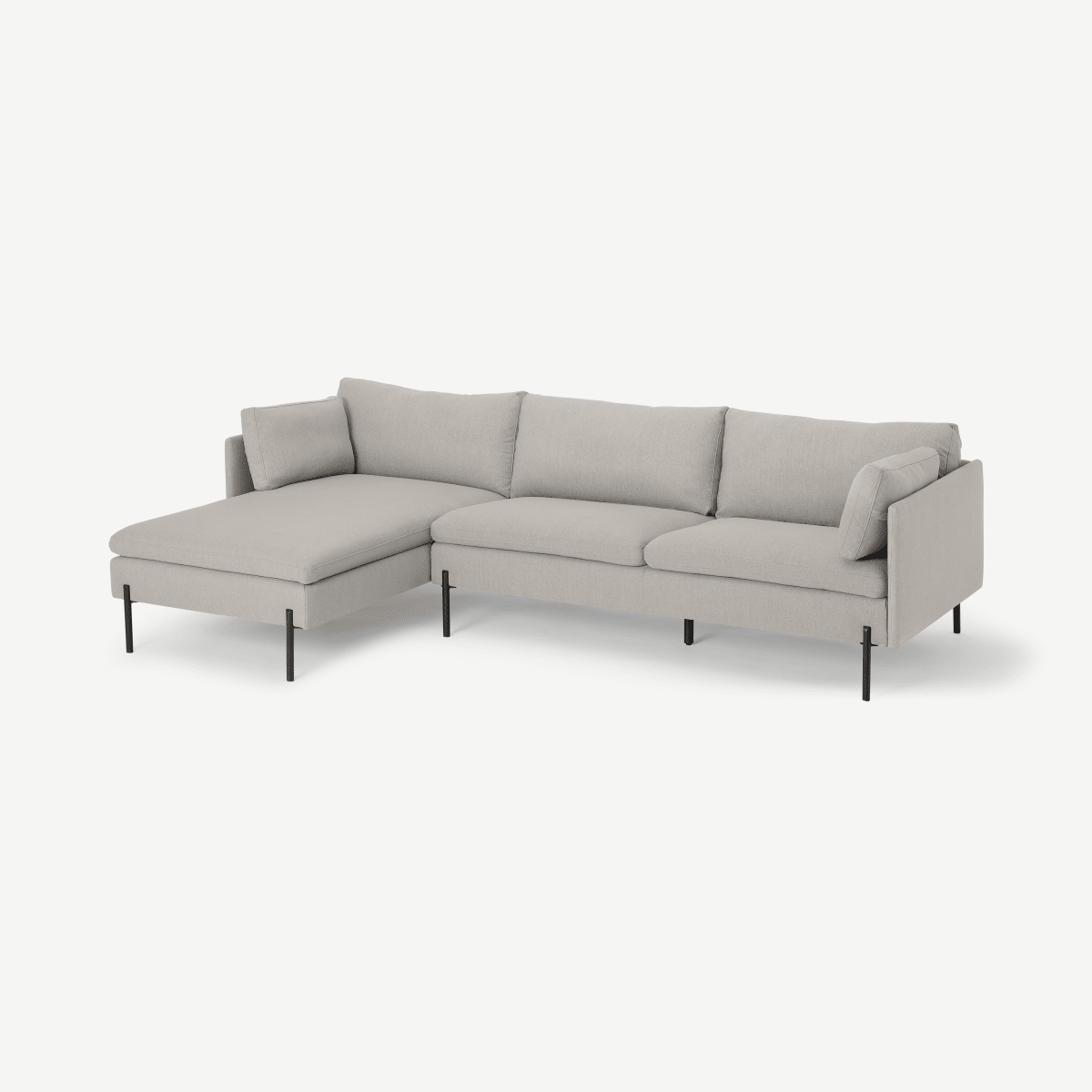 Zarina Left Hand Facing Chaise End Corner Sofa, Mina Flint Grey