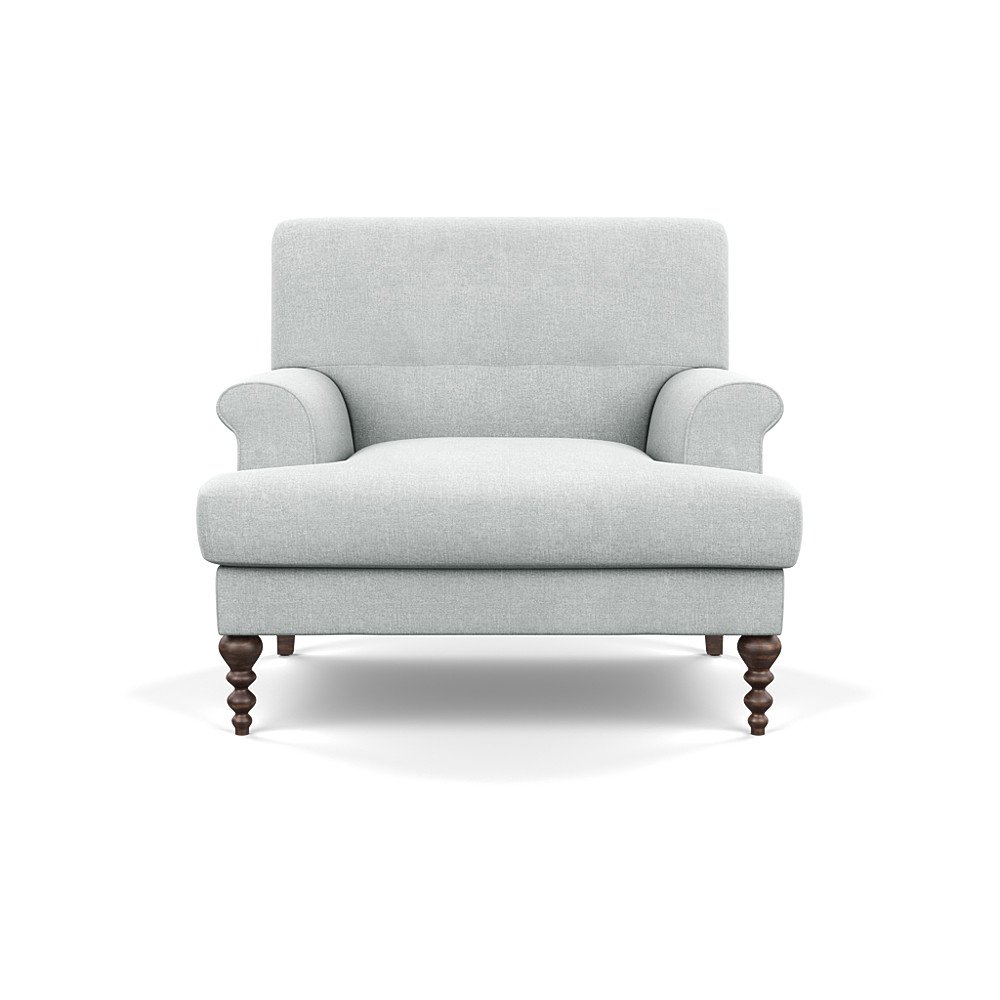 SCP Oscar Formal Armchair Broad Weave Tin Walnut Feet