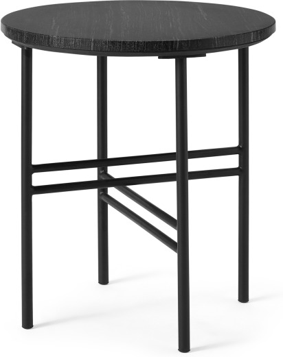 Ailish Round Side Table, Black Marble