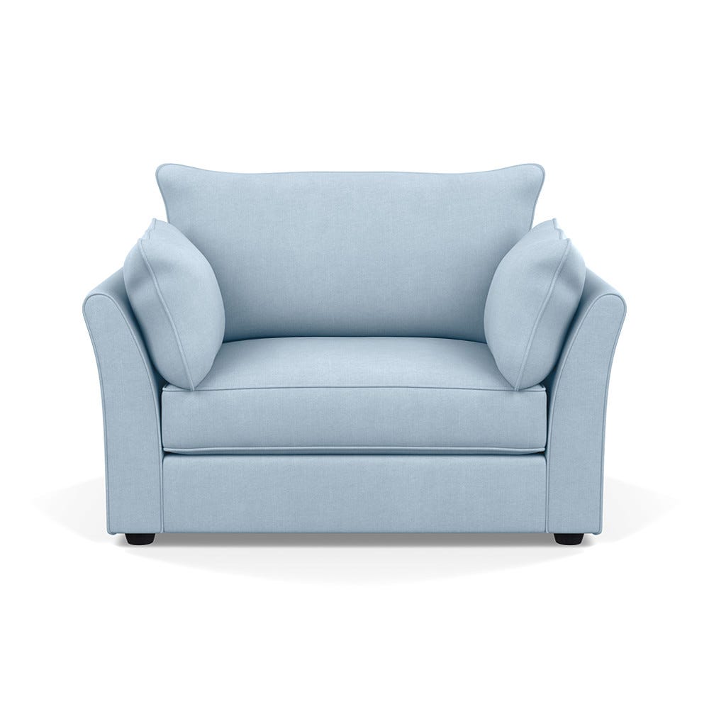 Heal's Tailor Loveseat Capelo Linen-Cotton Sea Shanty Black Beech Feet