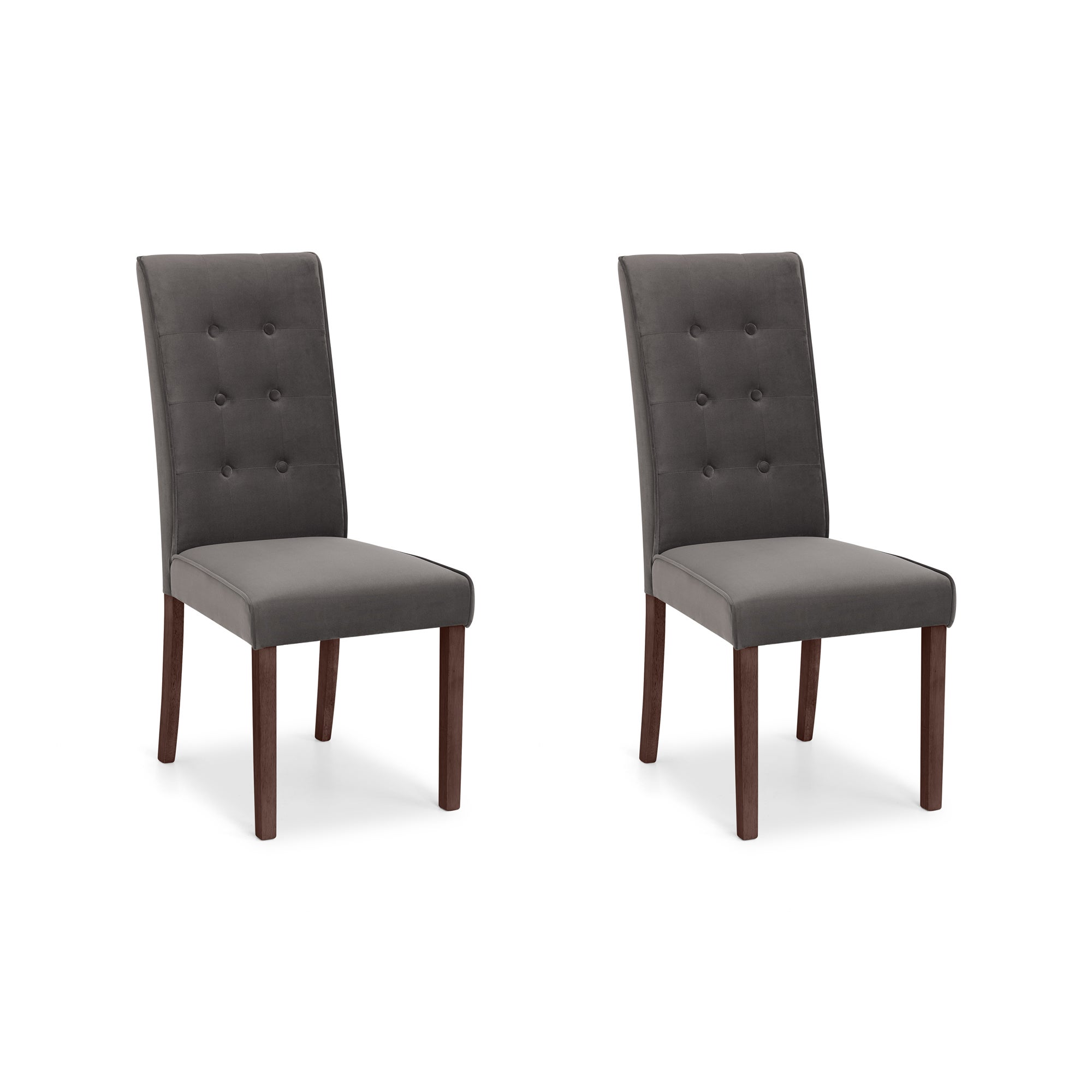 Madrid Set of 2 Dining Chairs Grey Velvet Grey