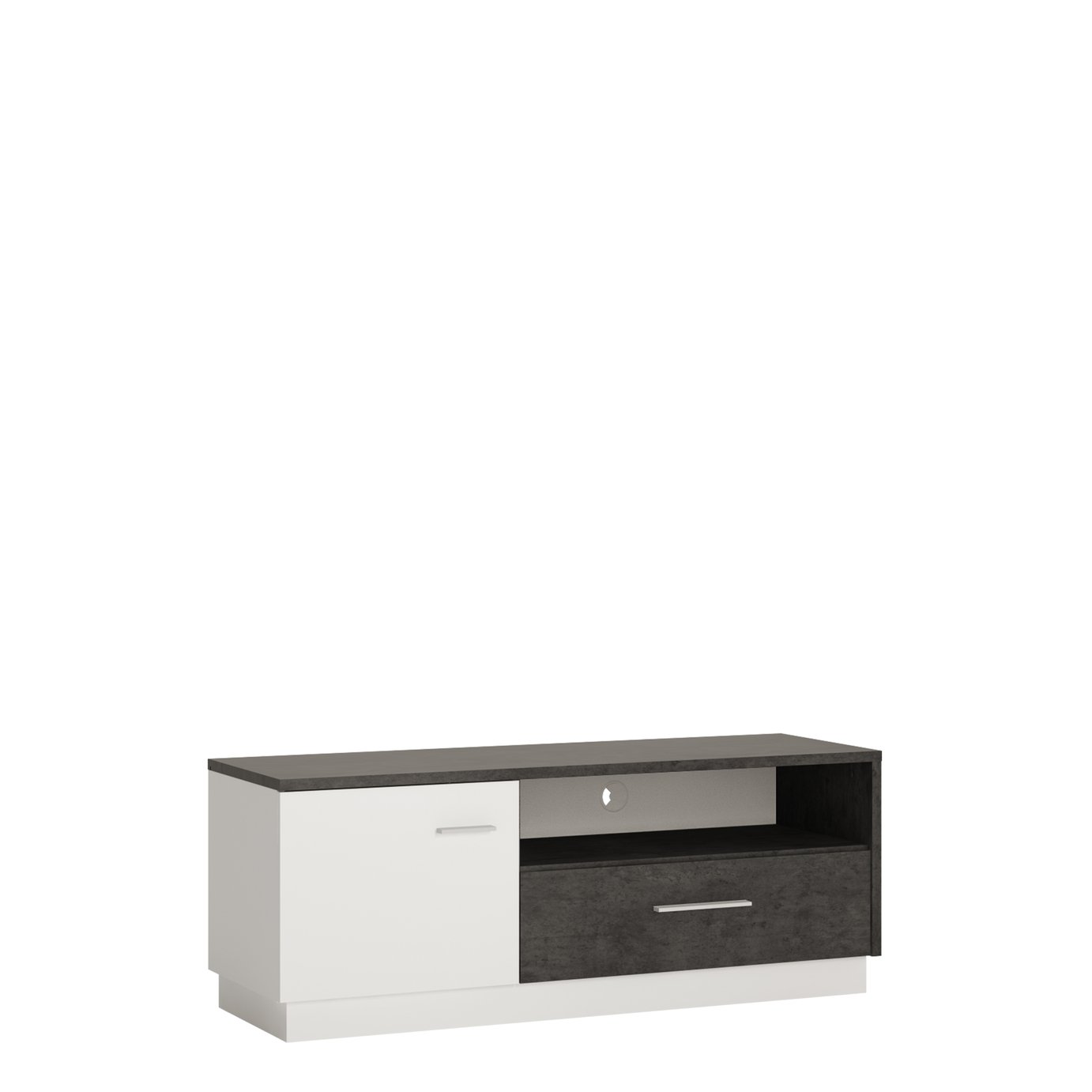 Solan 1 Door 1 Drawer TV Unit - Grey & White