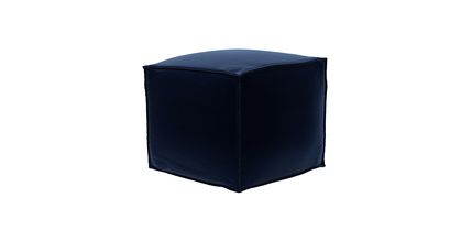 Isaac Small Square Footstool in Admiral Smart Cotton - sofa.com