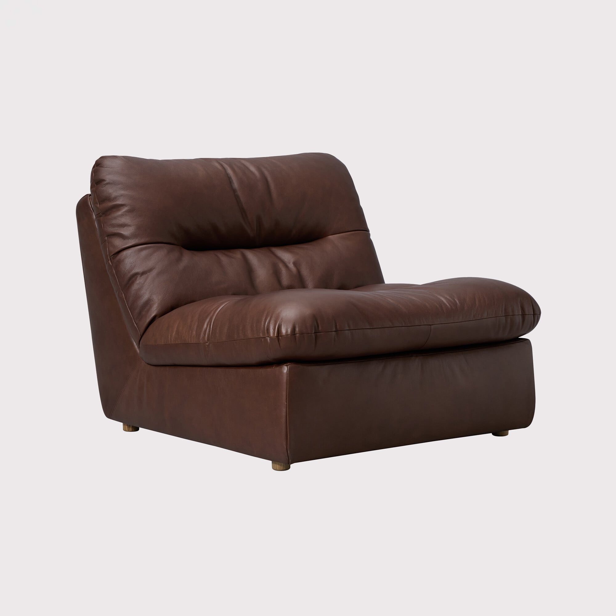 Timothy Oulton Lush Sectional 1 Seater Modular Sofa, Brown Leather | Barker & Stonehouse