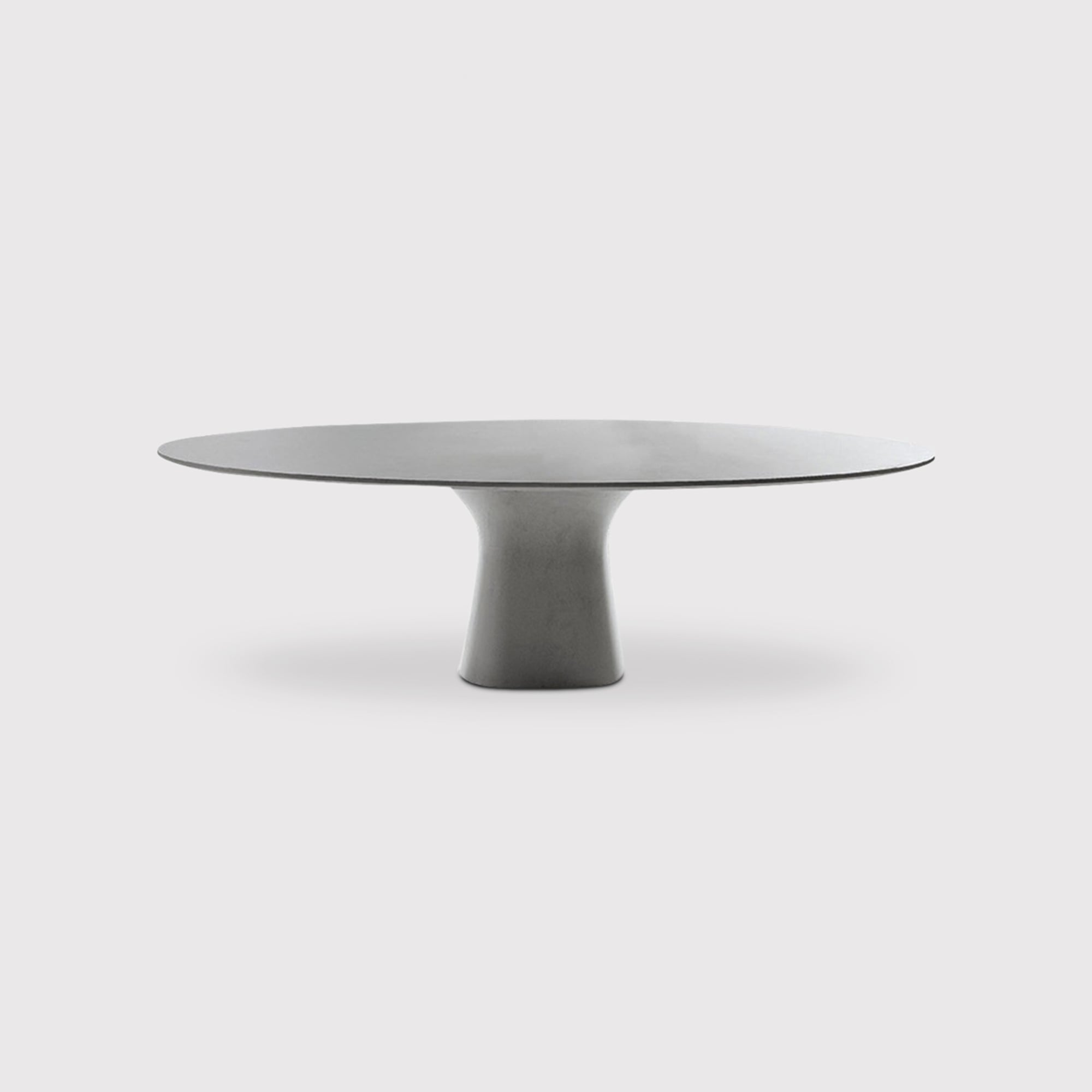 Bontempi Podium Dining Table 250x116x75cm, Round, White Concrete | Barker & Stonehouse