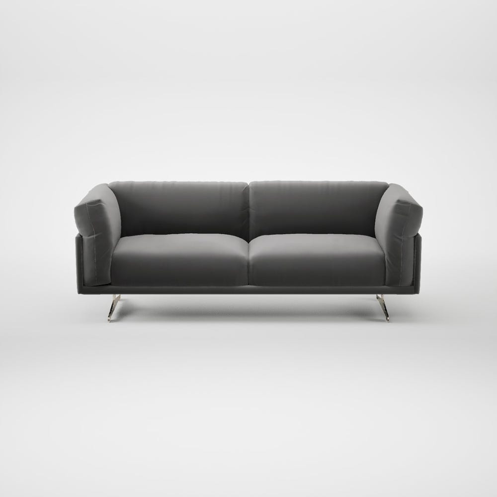 Heal's Novara 3 Seater Sofa Smart Velvet Mercury Stainless Steel Feet 2