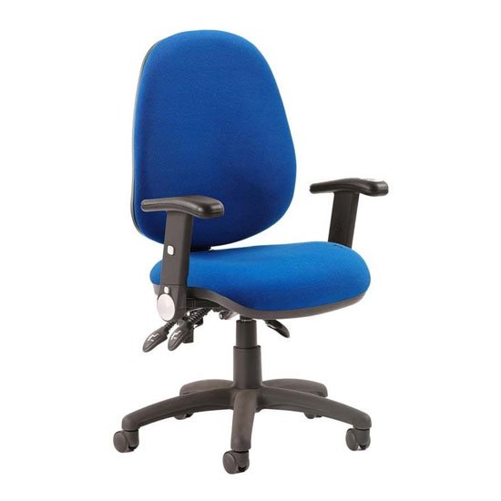 Luna III Office Chair In Blue With Folding Arms