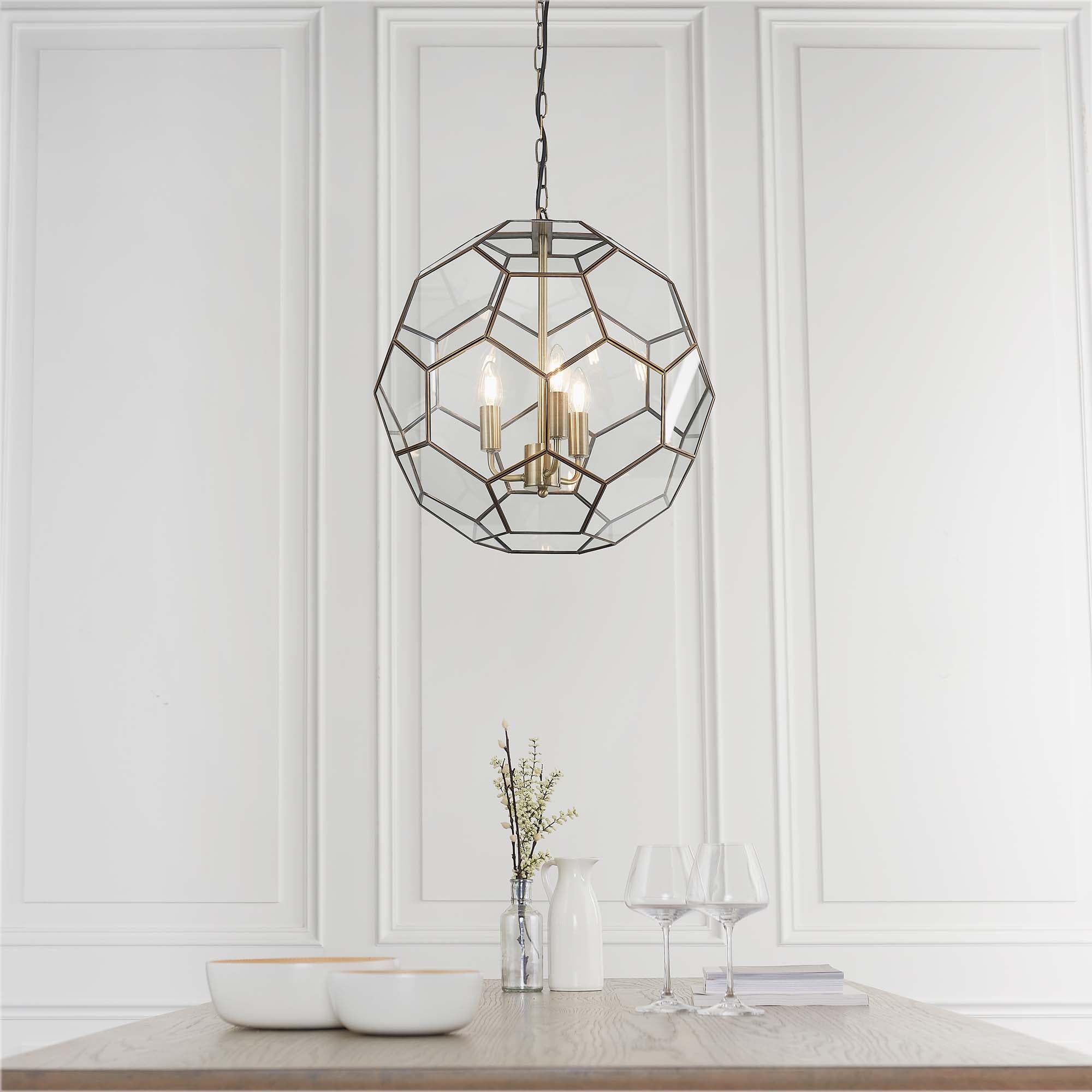 Vogue Hillier 3 Light Pendant Brass