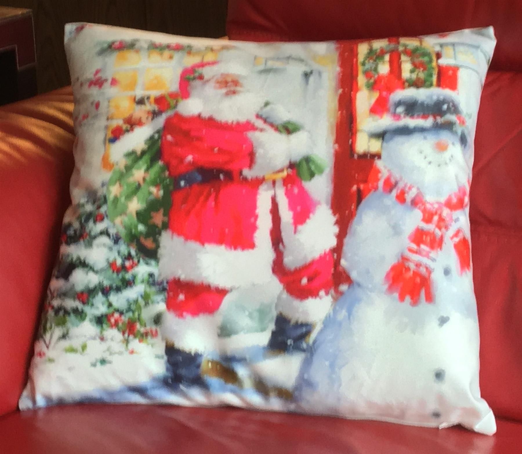 Luxury Living Christmas House Decorative Cushion With Pad 45cm x 45cm in Red