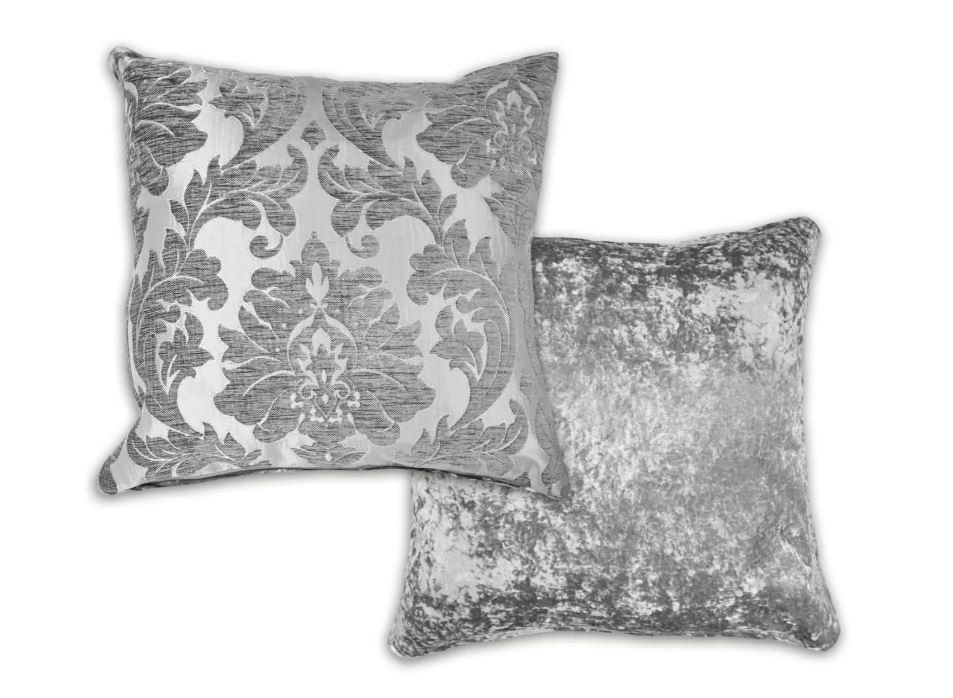 New Edge Blinds Baroque Cushion Cover in Grey