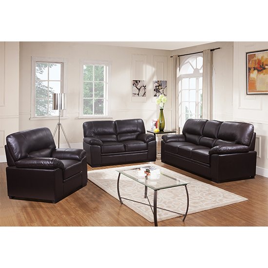 Rachel LeatherGel And PU Sofa Suite In Expresso