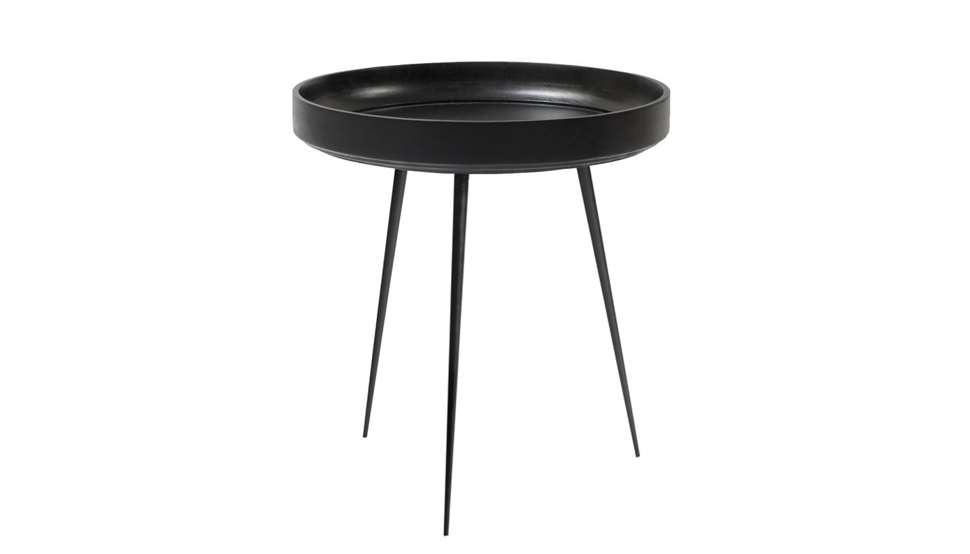 Mater Bowl Table Medium Black Stained Mango Wood