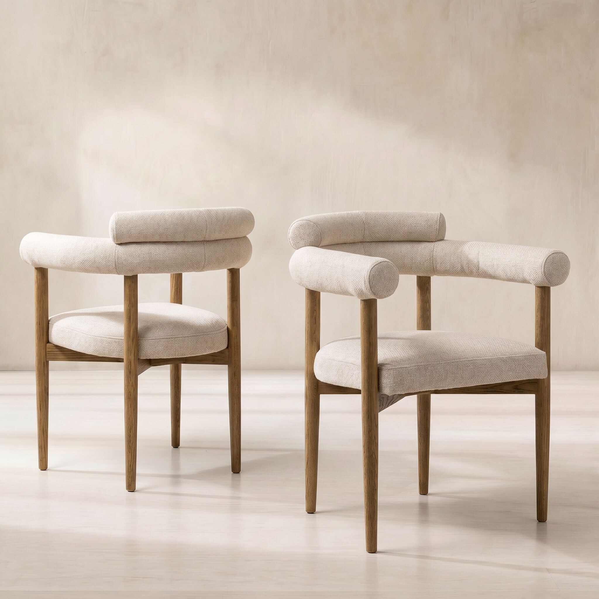 Torr Dining Chair With Arms, Neutral Fabric | Barker & Stonehouse