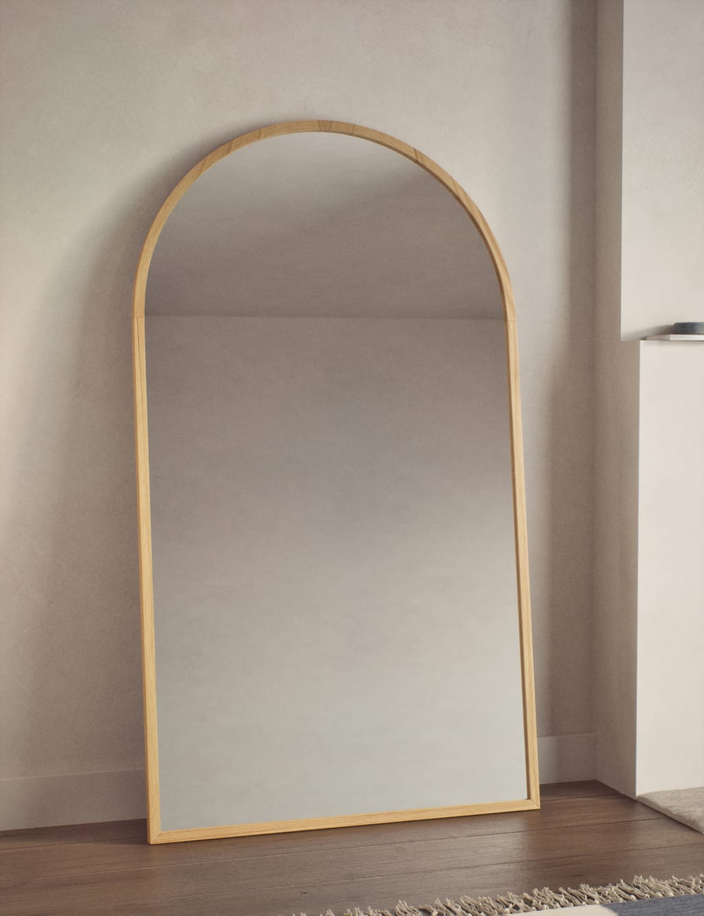 M&S Wooden Arch Free Standing Mirror Natural