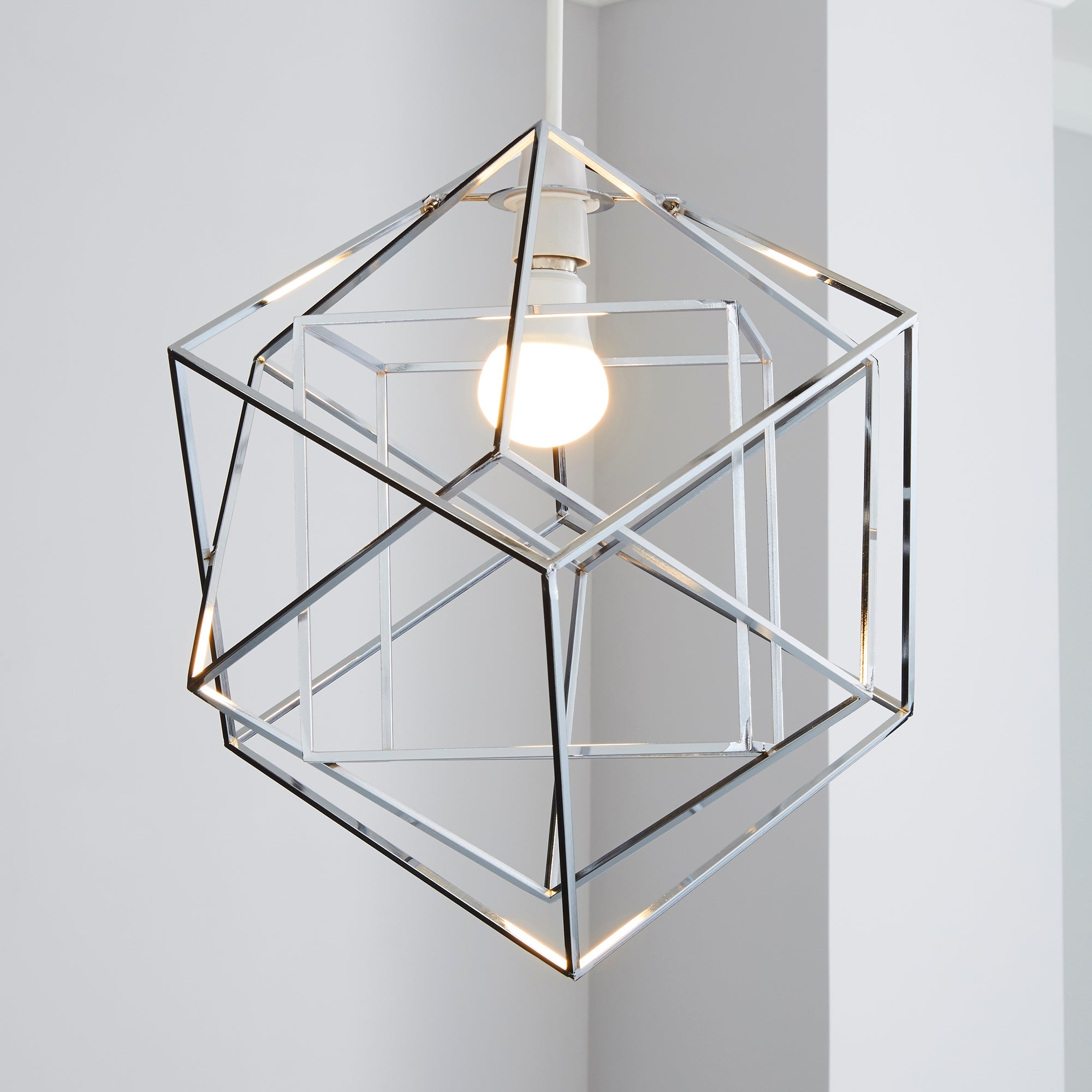 5A Chicago Dodecahedron Chrome Easy Fit Pendant Chrome