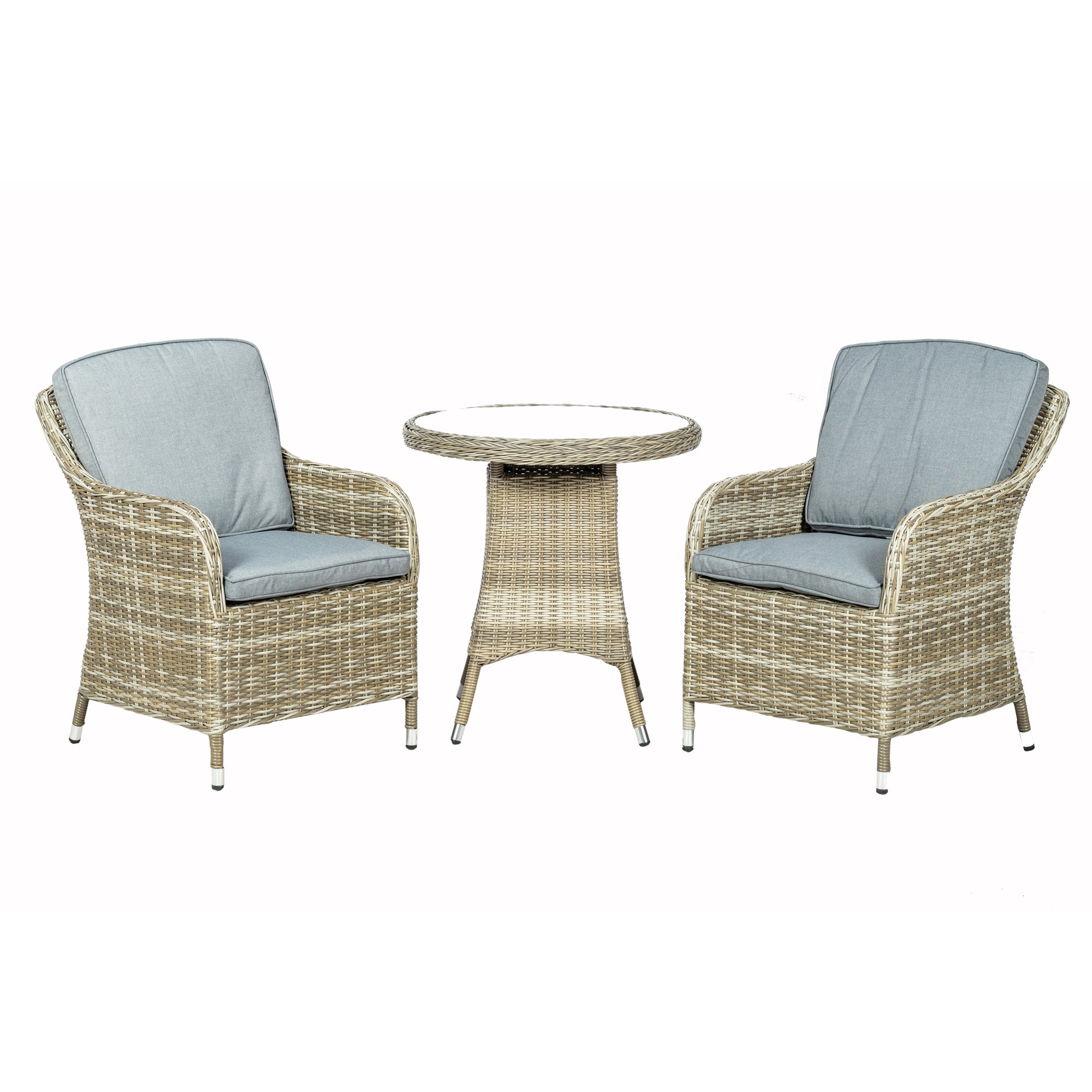 Wentworth 2 Seater Round Imperial Bistro Set Grey