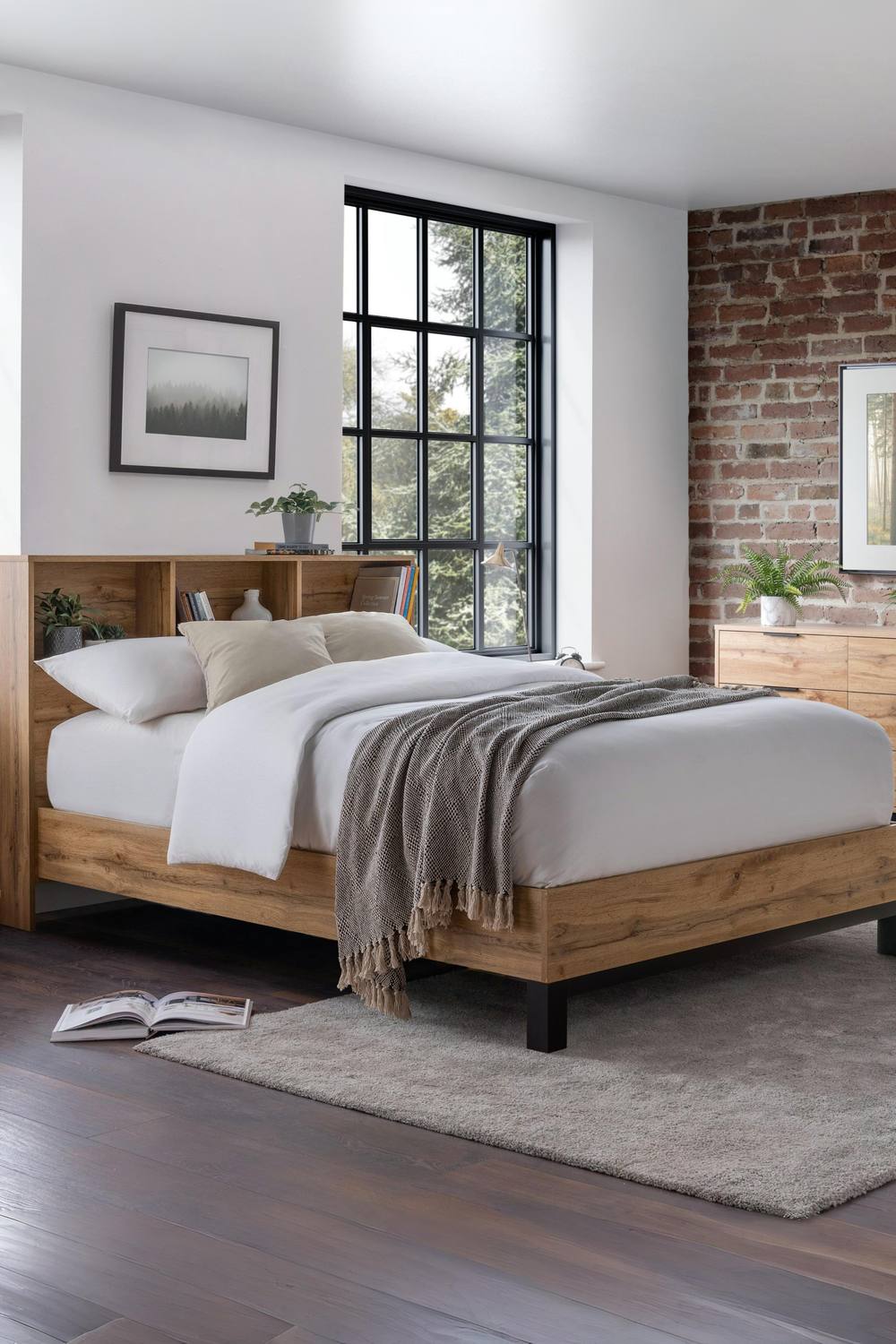 Julian Bowen Bali Bookcase Bed in Natural