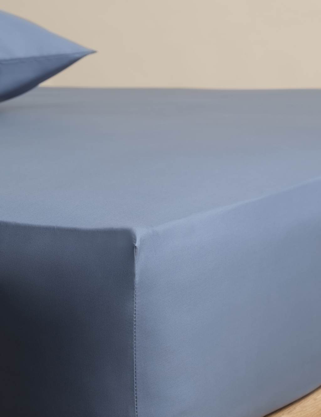 M&S Egyptian Cotton 400 Thread Count Fitted Sheet Slate Blue