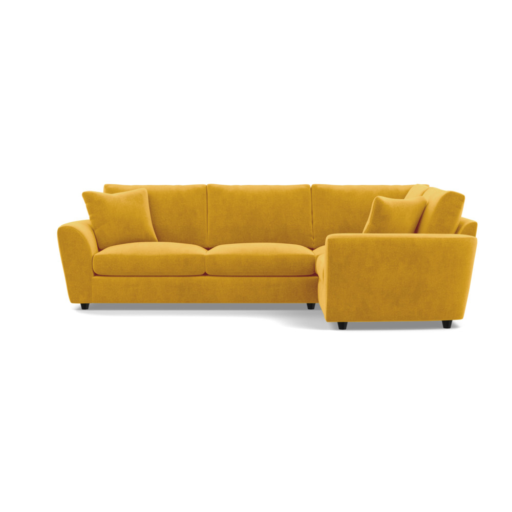 Heal's Snooze Right Hand Facing Corner Sofa Smart Luxe Velvet Canary Black