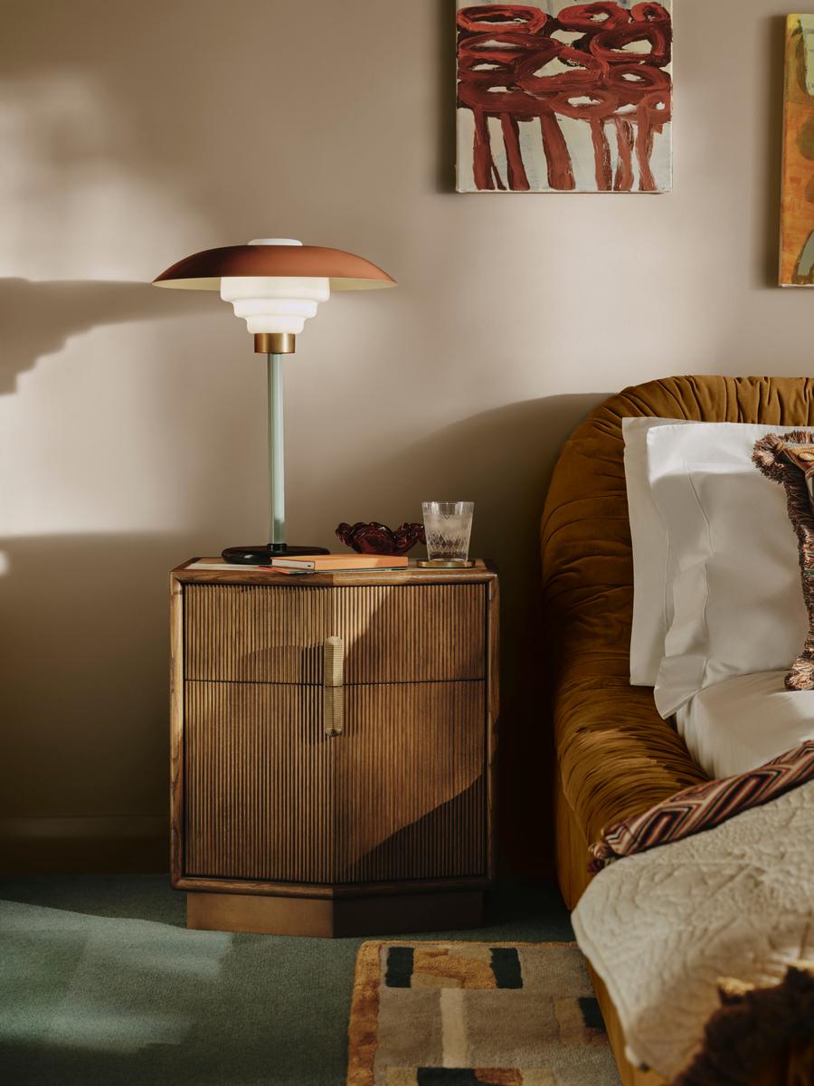 Silvio Bedside Table, Royal Diana Marble