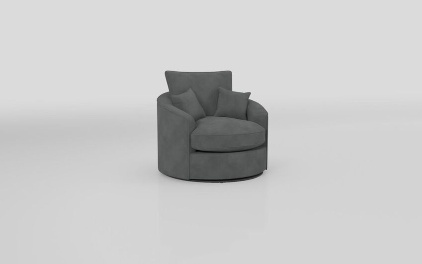 Grey Fabric Paisley Twister Chair