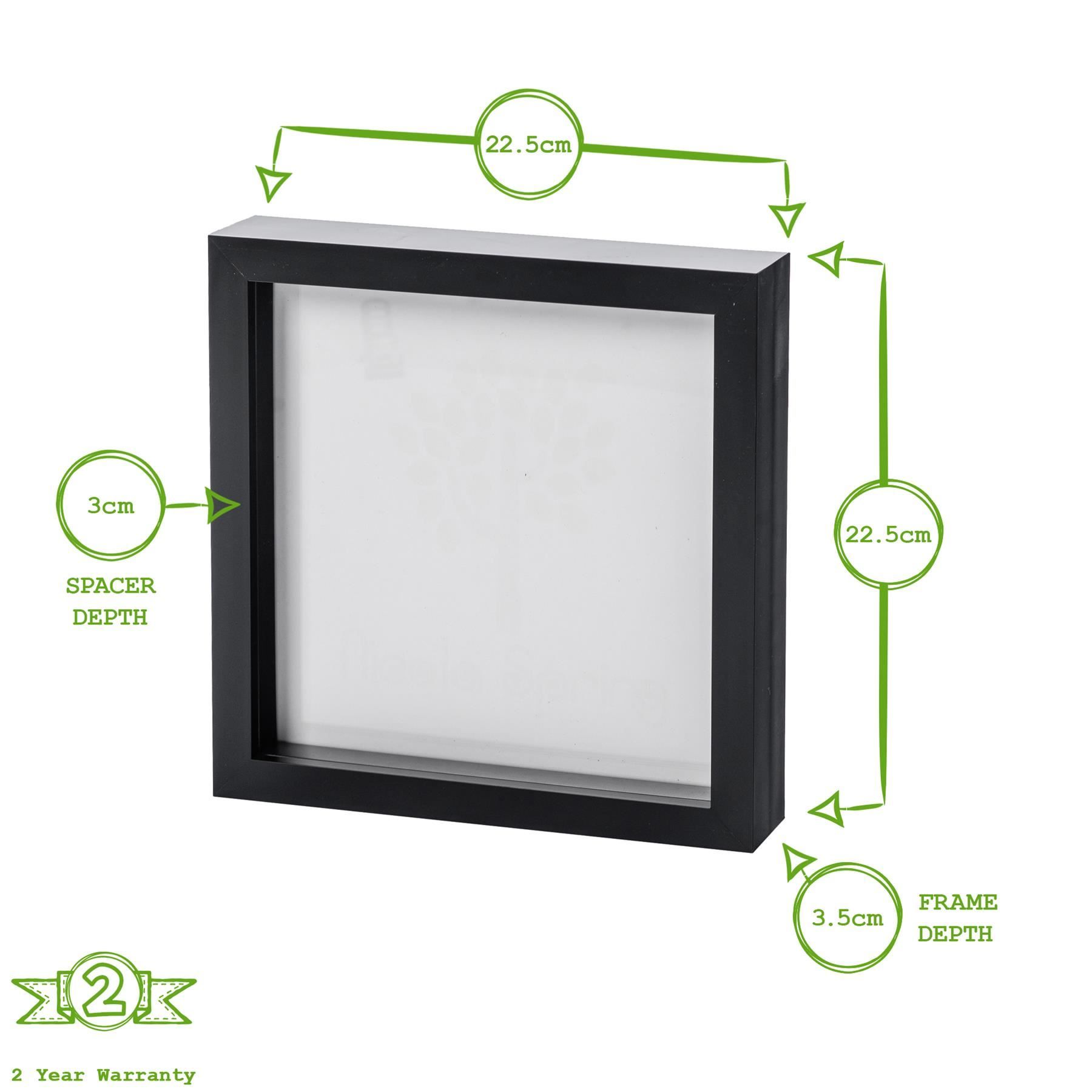Nicola Spring 3D Box Photo Frame - 8 x 8" - Pack of 1 in Dark Brown 4